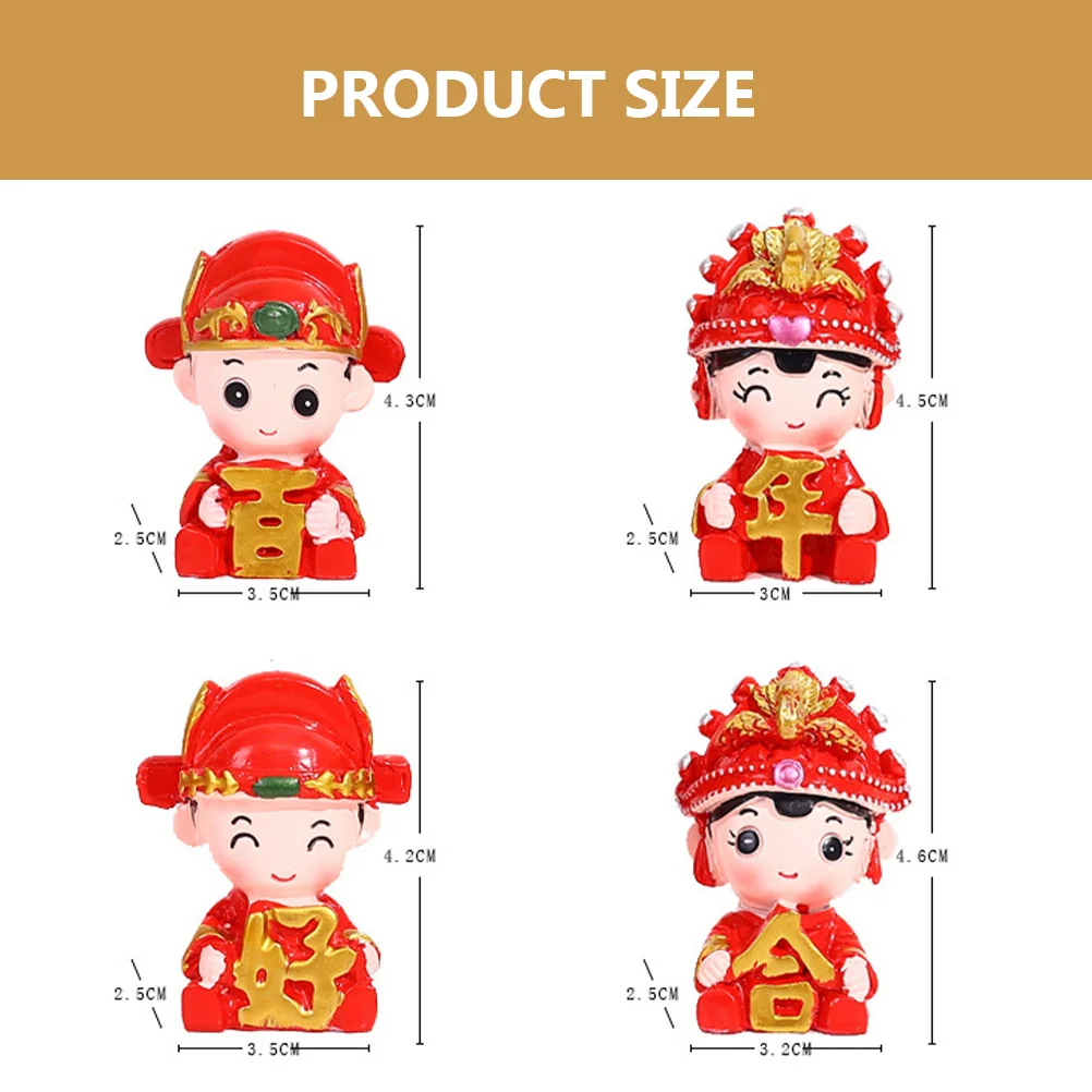 

Car Ornaments Bride Groom Figurine Decorations Chinese Wedding Cake Topper Figurines Bridegroom