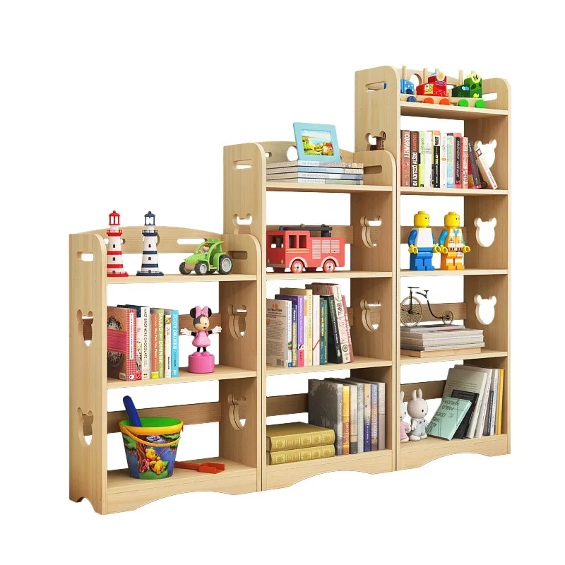 

Simple children's picture book rack shelf Solid wood combination Modern simple student bookcase Creative storage bookcase