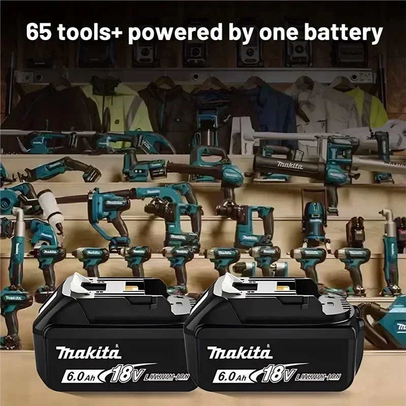 

Makita 18V 6Ah Original Lithium Battery BL1830B BL1840B BL1850B BL1860B High Capacity Durable Rechargeable for Drills & Tools