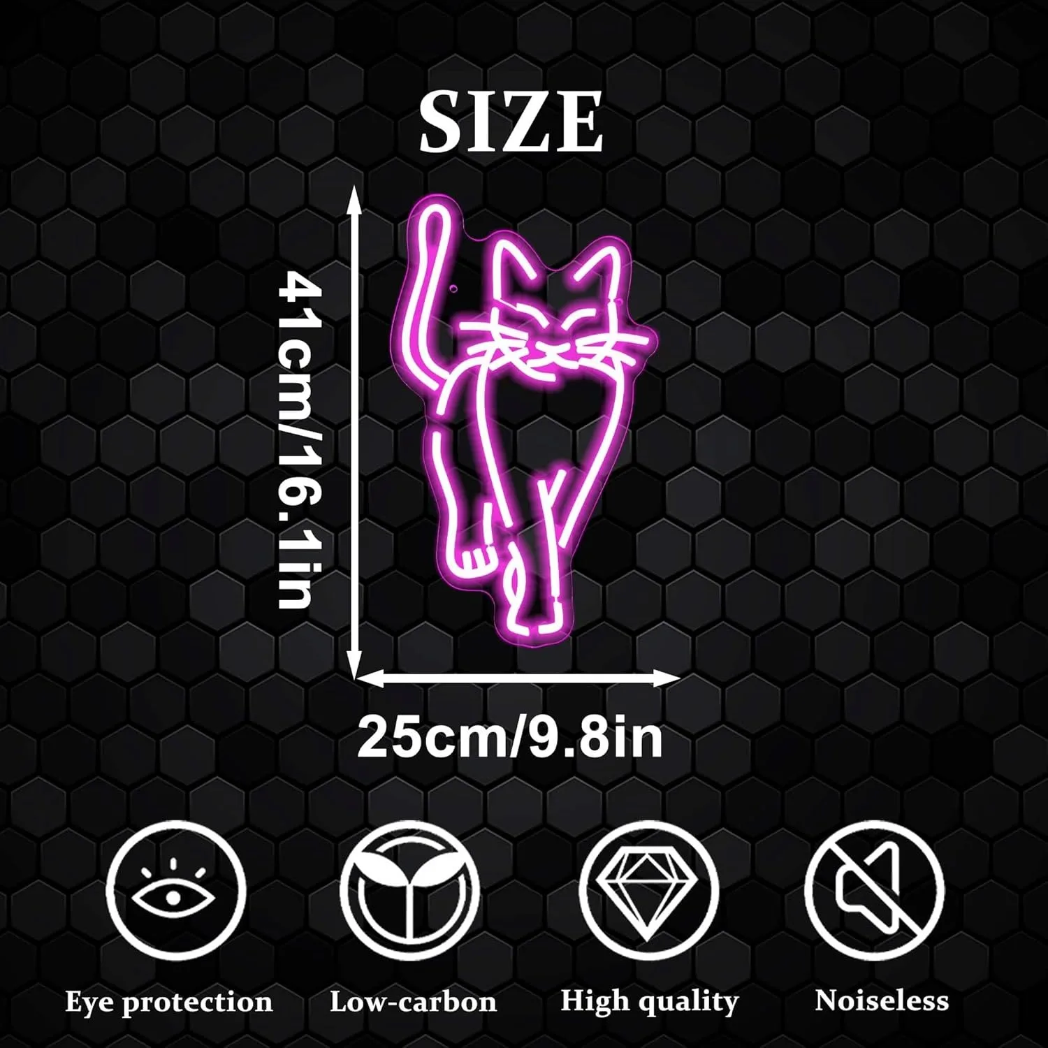 Standing Cat Neon Sign, LED Pink Cat Neon Light Sign with Dimmable Switch, bedroom decoration USB Powerd Neon Sign Dimmable neon