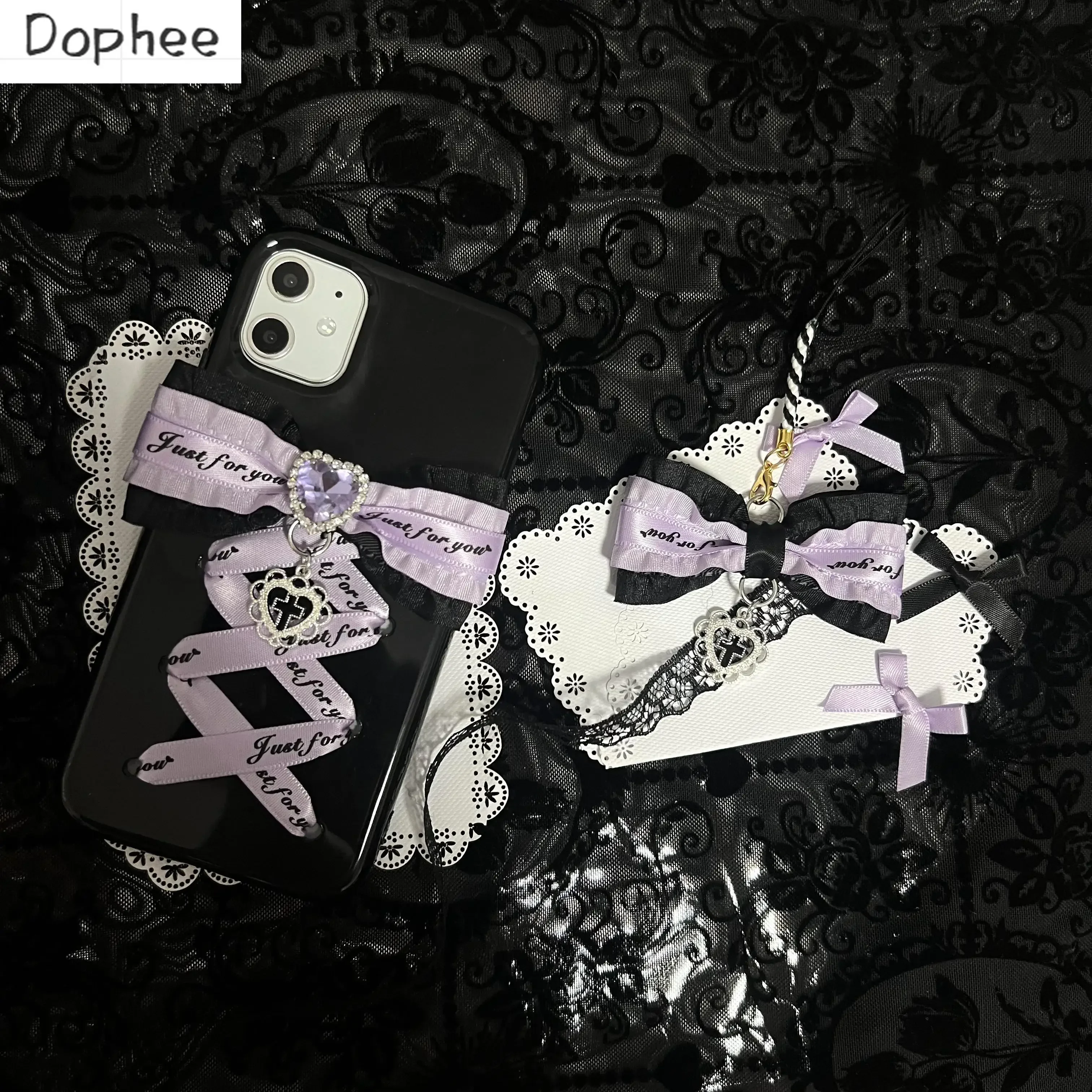 Dophee Original Landmine Series Bowknot Lolita Phone Case IPhone 13Mini 15 16Promax Y2K Subculture Spice Girls Soft Phone Covers