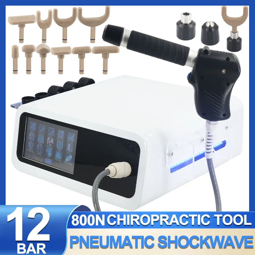 Pneumatic Shockwave Therapy Machine 2 in 1 Chiropractic Correction Gun Effective ED Treatment And Vertebration Pain Relieve