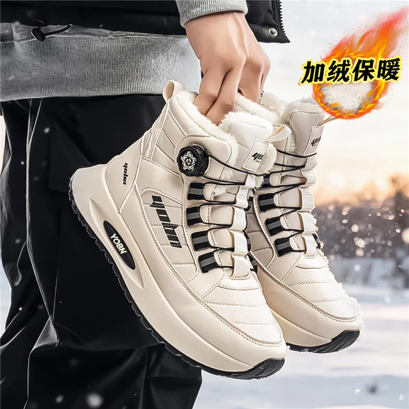 

Men's Winter Boots Waterproof Anti-Slip Plush Lined, 2025 Snow Boots Outdoor Hiking Casual Shoes