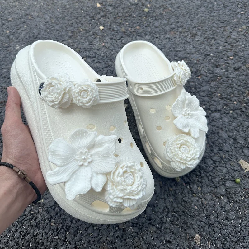 DIY Fashion Flower PVC Shoe Charms Accessories for Clogs Slipper Slide Sandal Garden Shoe Decoration Buckle Pins Girl Women Gift