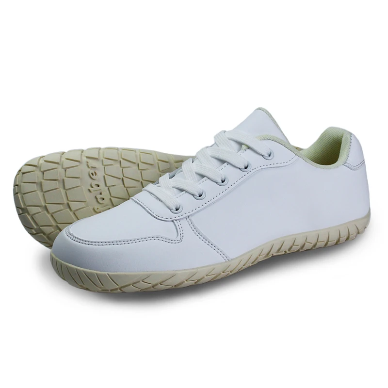 ZZFABER Barefoot Sneakers Women Leather Shoes Classic Casual Sneakers for Men Comfortable Unisex Sports Footwear White Shoes