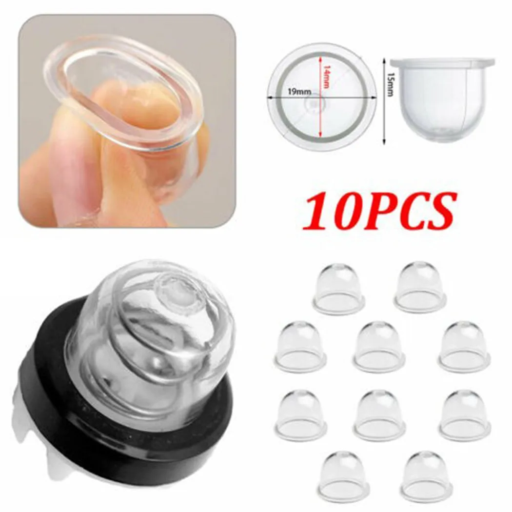 10Pcs Transparent Primer-Bulb Cap Fuel Pump Carburetor Primer-Bulb For Hedge S Trimmer Chainsaws Replacement Accessories