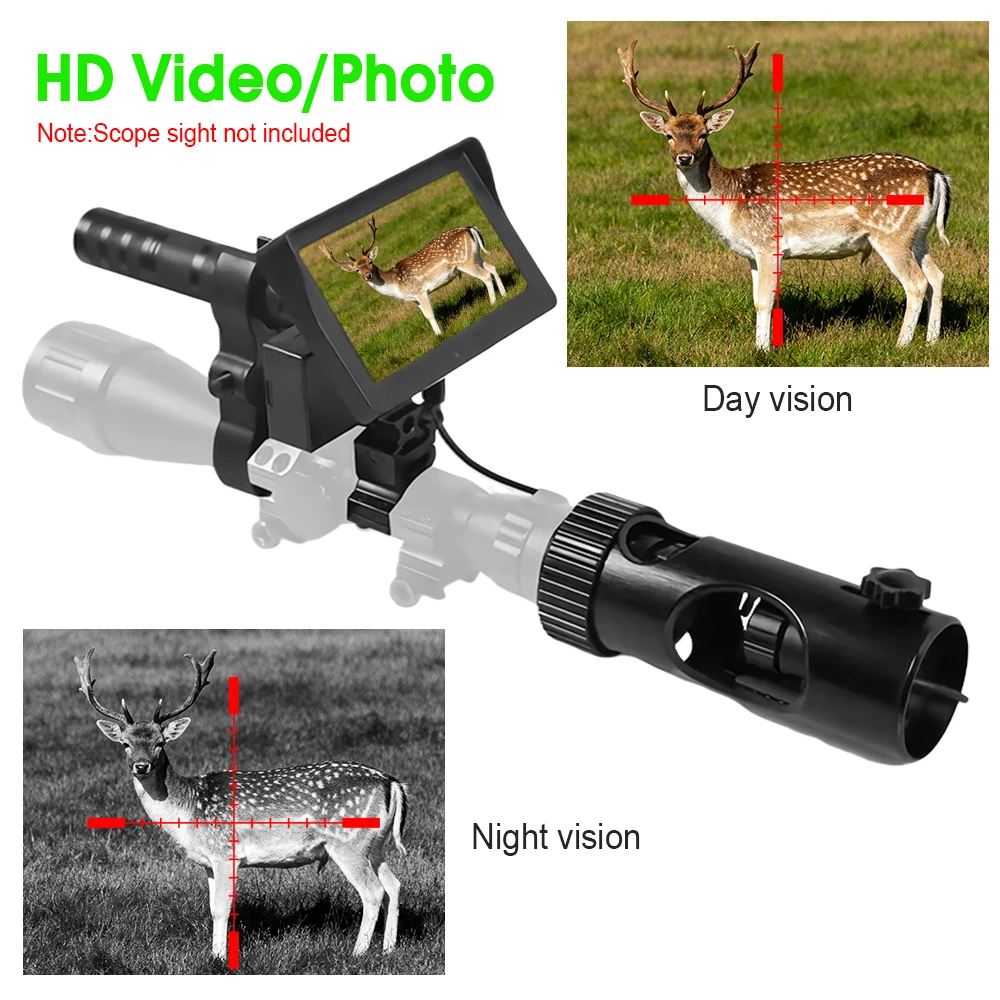 4.3-Inch High-Definition Night Vision Sight 850 Infrared Visible at 200-400 Meters, Outdoor Sports Camping Fishing