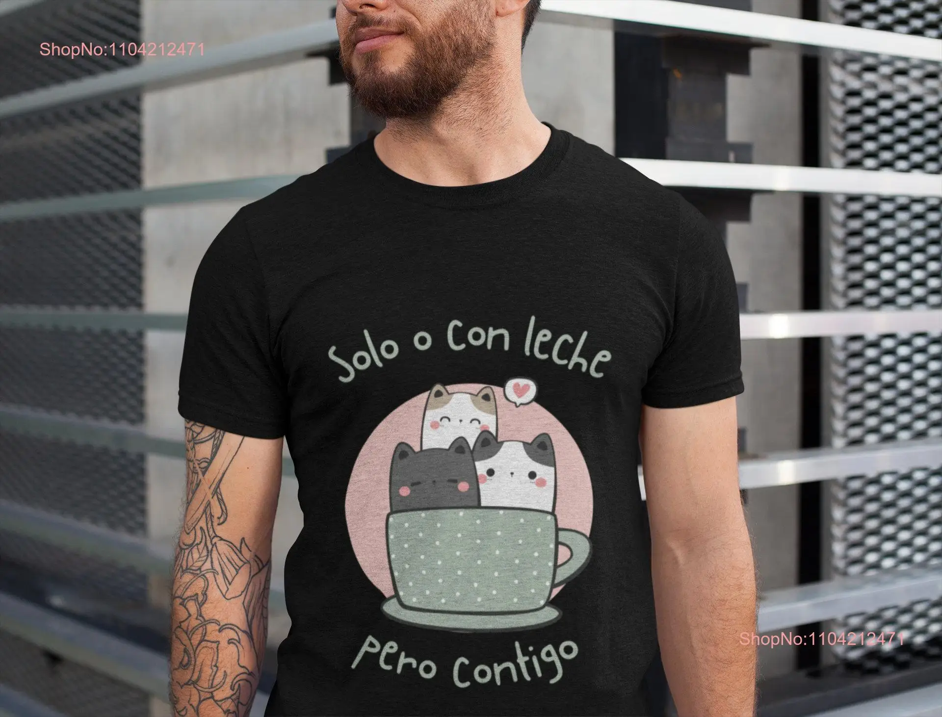 Solo o con leche pero contigo solo o con la taza de café con leche amantes camiseta Día de San Valentín indica unisex