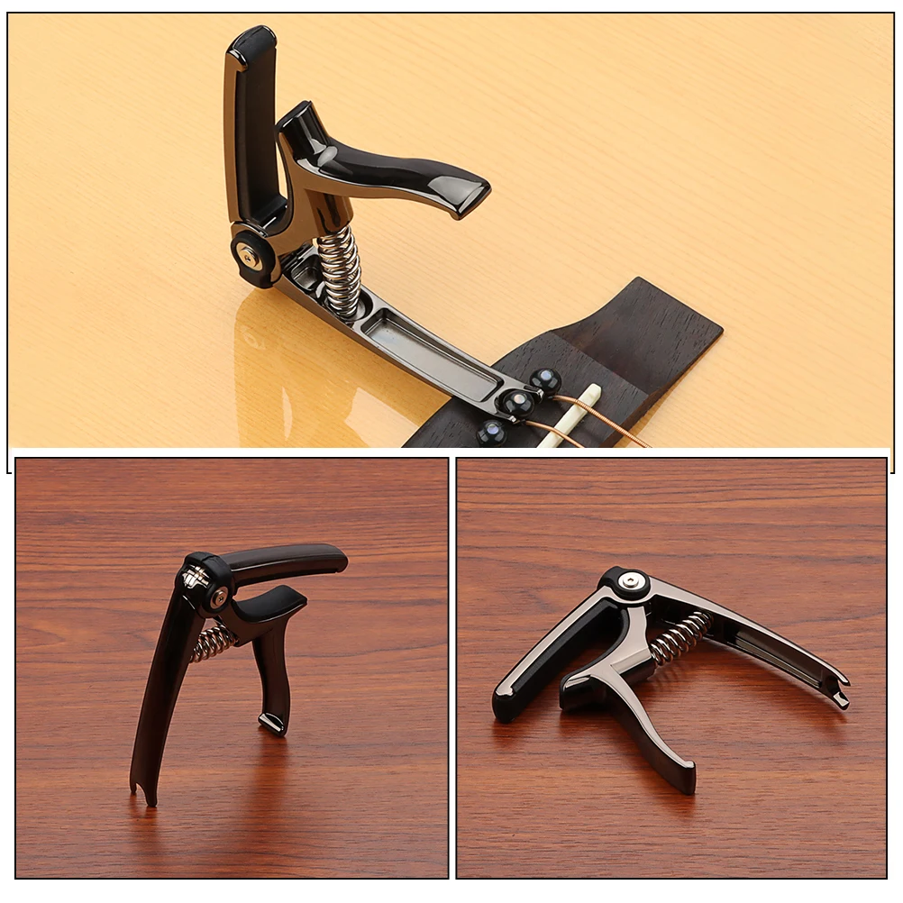 

Black Tone Clip Acoustic Guitar Bridge Pin Puller Capo for Electric Guitars Capos