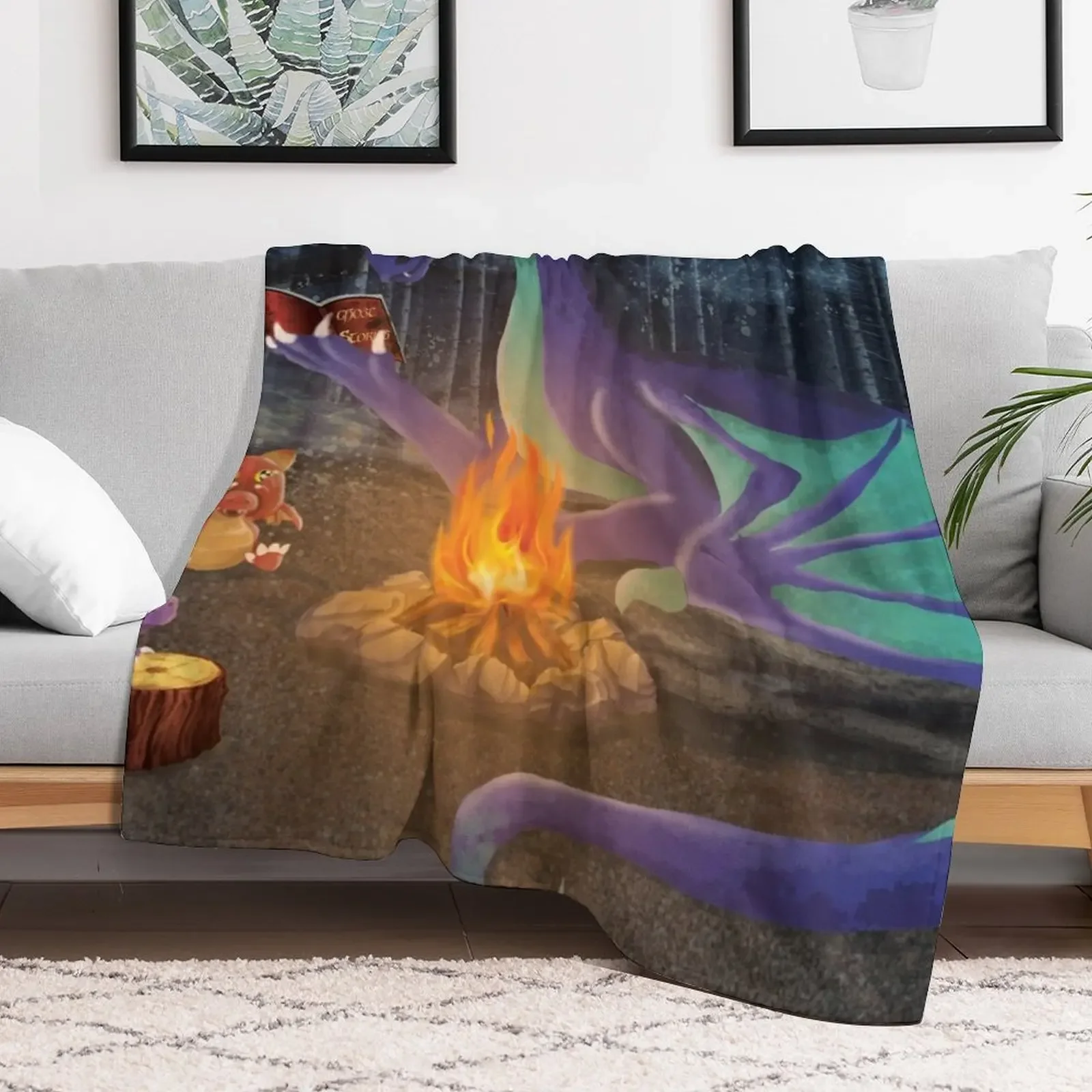 Father Dragon Throw Blanket Foldable Soft Warm Blanket for Outdoor Use