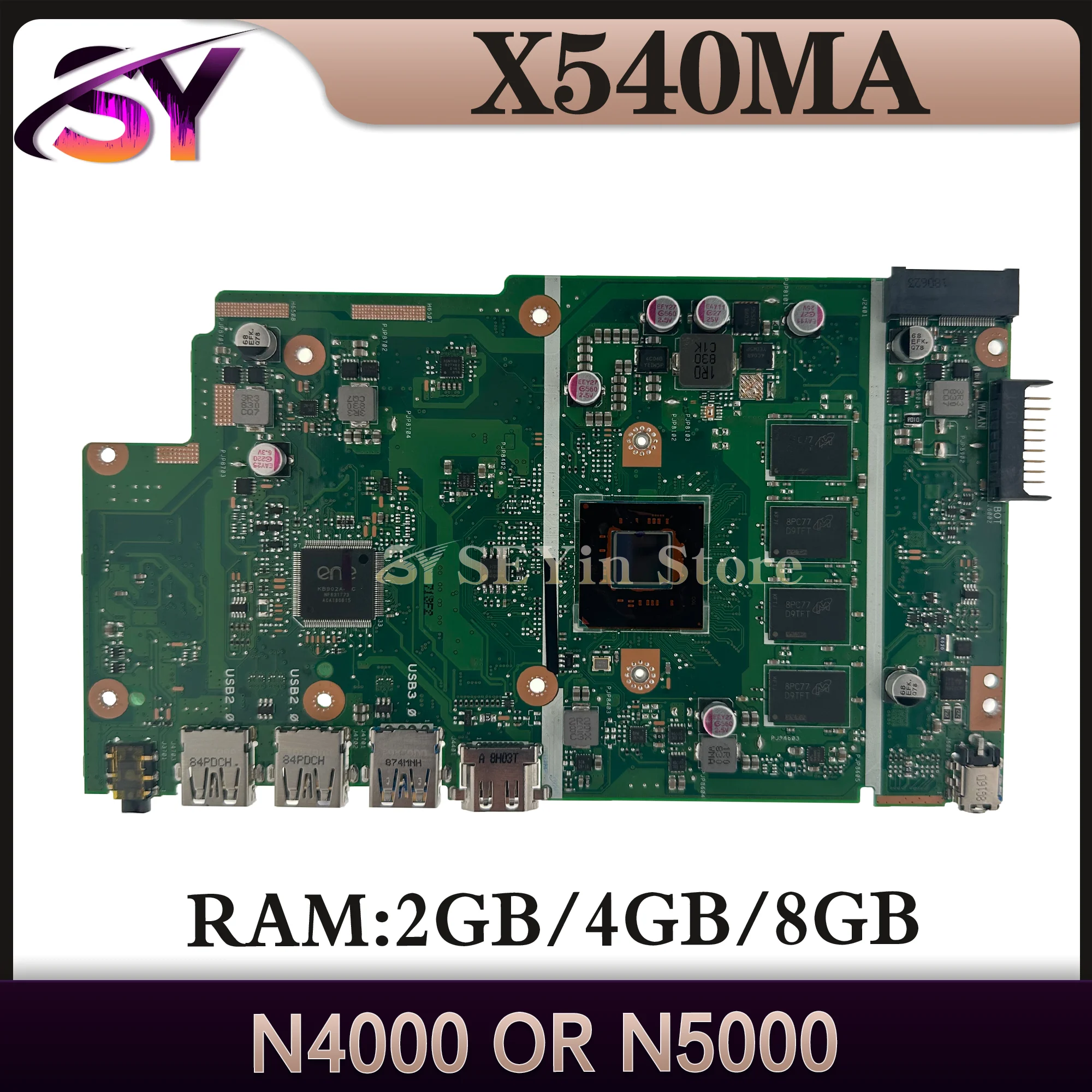 

X540MA Mainboard For ASUS X543MA F540MA A540MA D540MA X540M Laptop Motherboard N4000 N5000 RAM-2GB/4GB/8GB