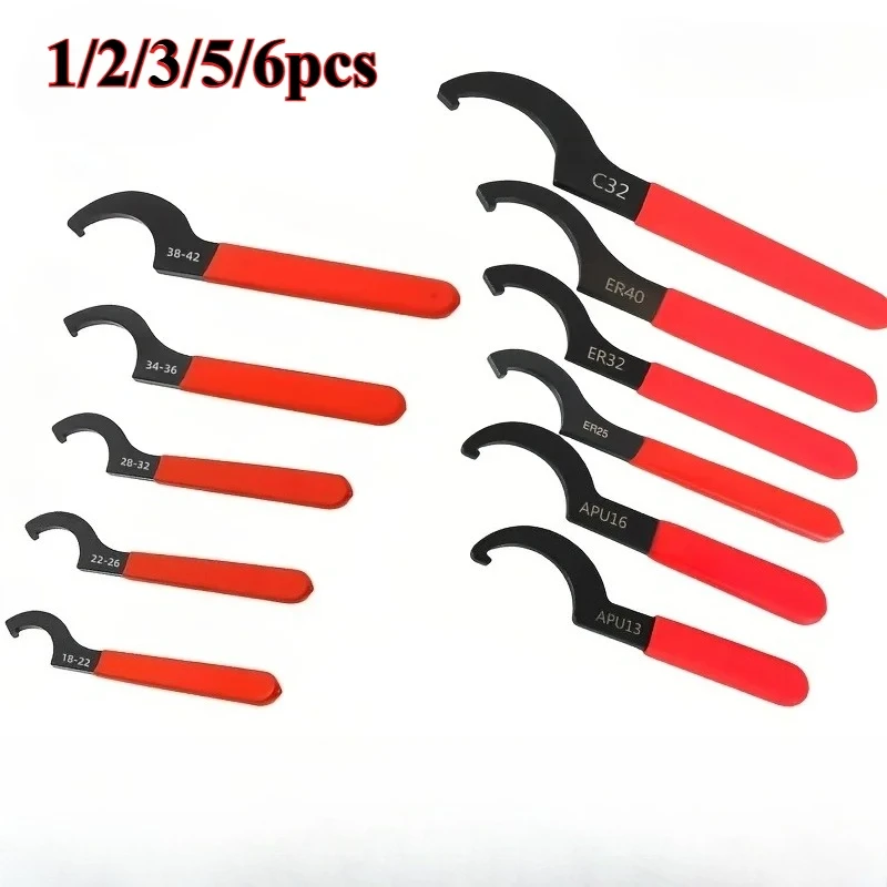 1Pcs Crescent ER Wrench Tool  Wrench Shock Absorber C-type Wrench Water Meter Hook Type Round Nut Wrench Universal Manual Tools