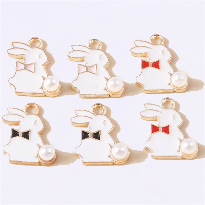 

Duarte 20Pcs/Lot Cartoon Enamel Animal Rabbit Charms Pendants for Jewelry Making Necklaces Earrings Bracelets DIY Craft Supplies