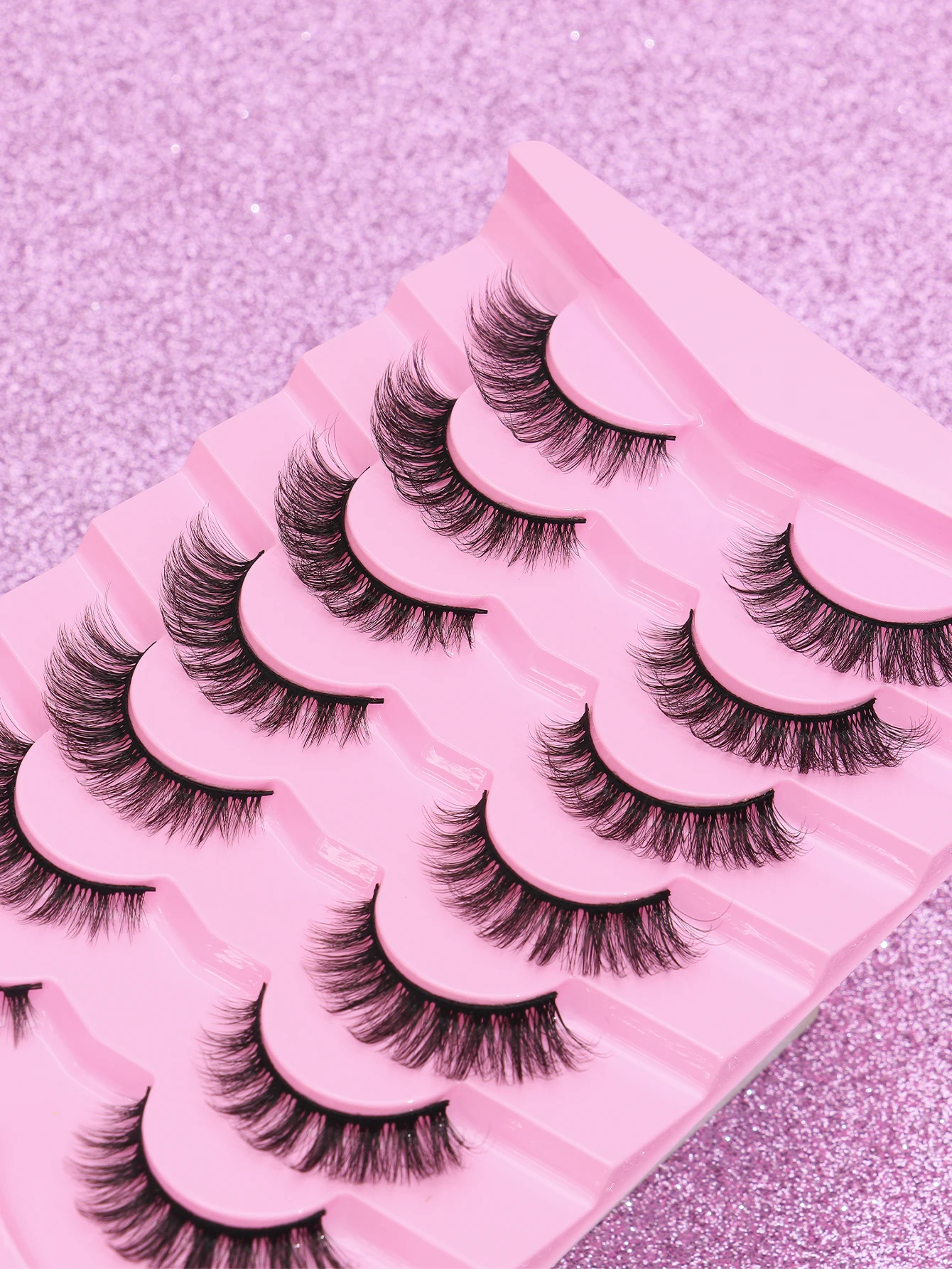 눈을 자연스럽게 강화하는 길고 두꺼운 속눈썹 연장 7쌍; 인조 속눈썹 전체 세트