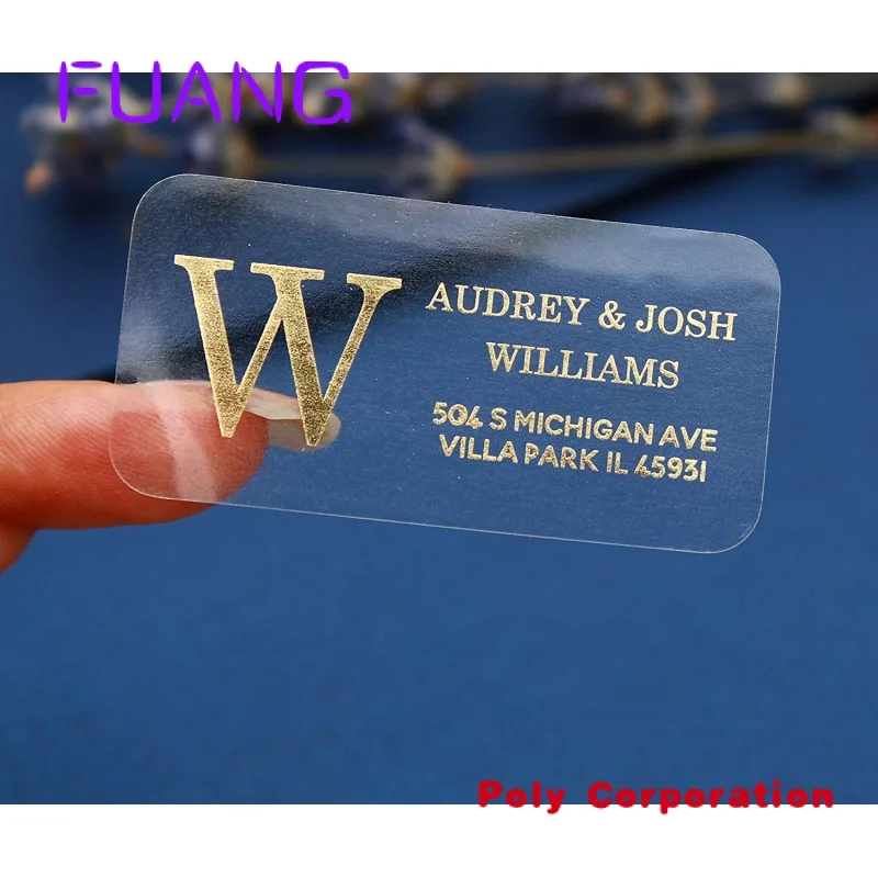 

Custom Customized self adhesive printing clear transparent stickers gold foil logo label vinyl packaging stickers