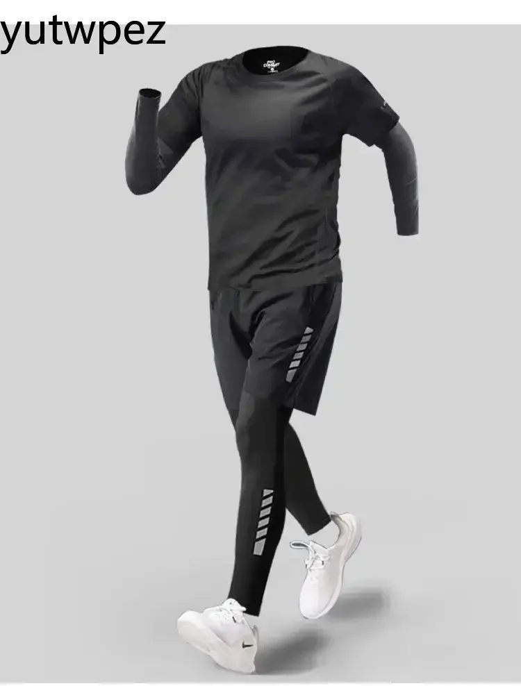 2026 Running Outdoor Compression Suits Set 3PC Workout Tights Men Sports Suit Gym Sportswear Clothes Training Jogging Tracksuits view 4