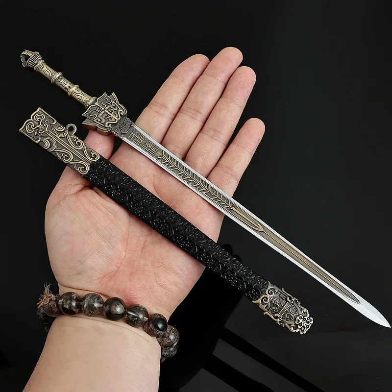 

Маленькая лиса для девочек, аниме, периферийное оружие, модель Wang Quan Fugui Wang Quan, меч 30 см, цельнометаллический орнамент ручной работы с ножнами