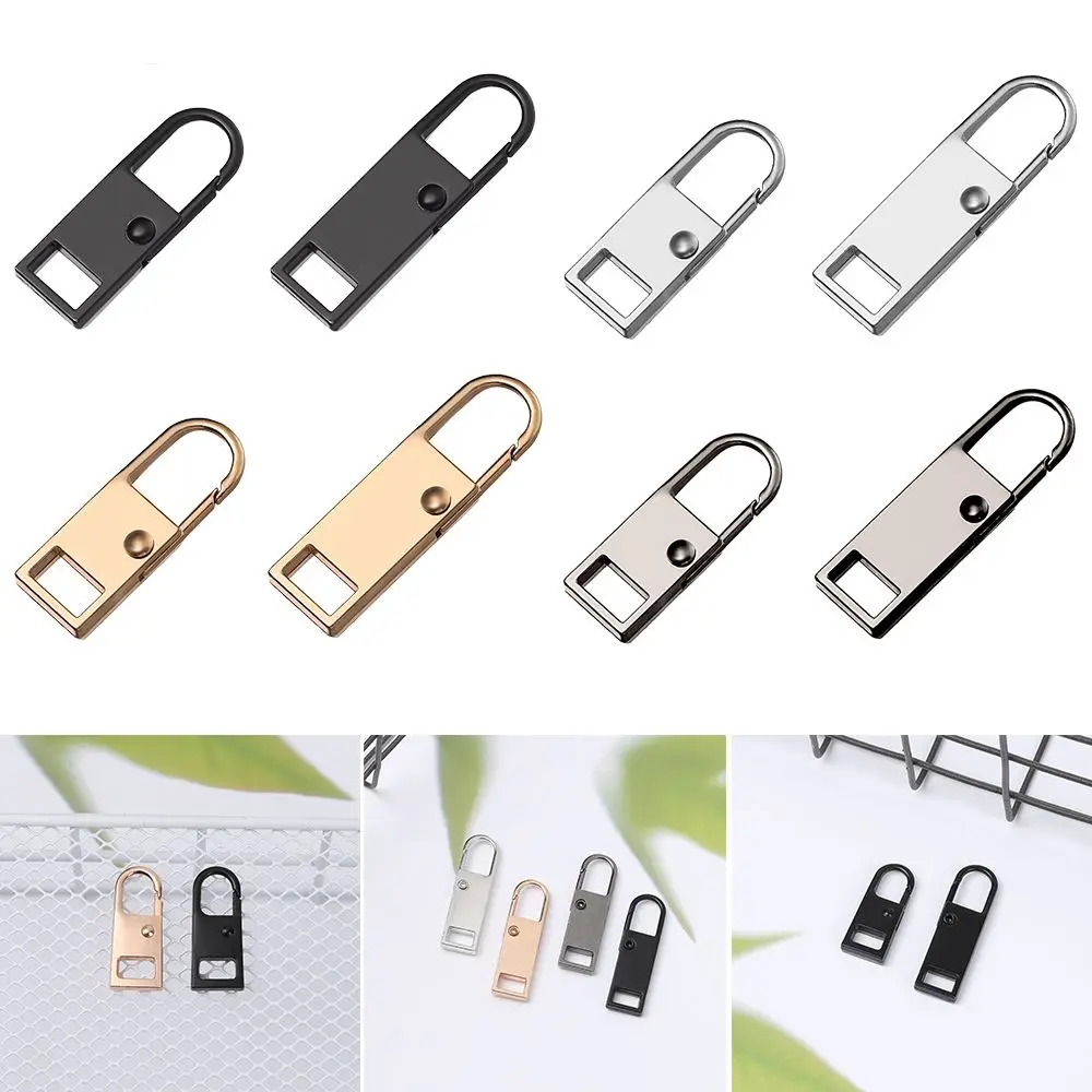 5pcs Detachable Metal Zipper Head Zipper Pull Instant Zipper Repair Kit Replacement Broken Buckle Travel Bag Suitcase Sewing Kit