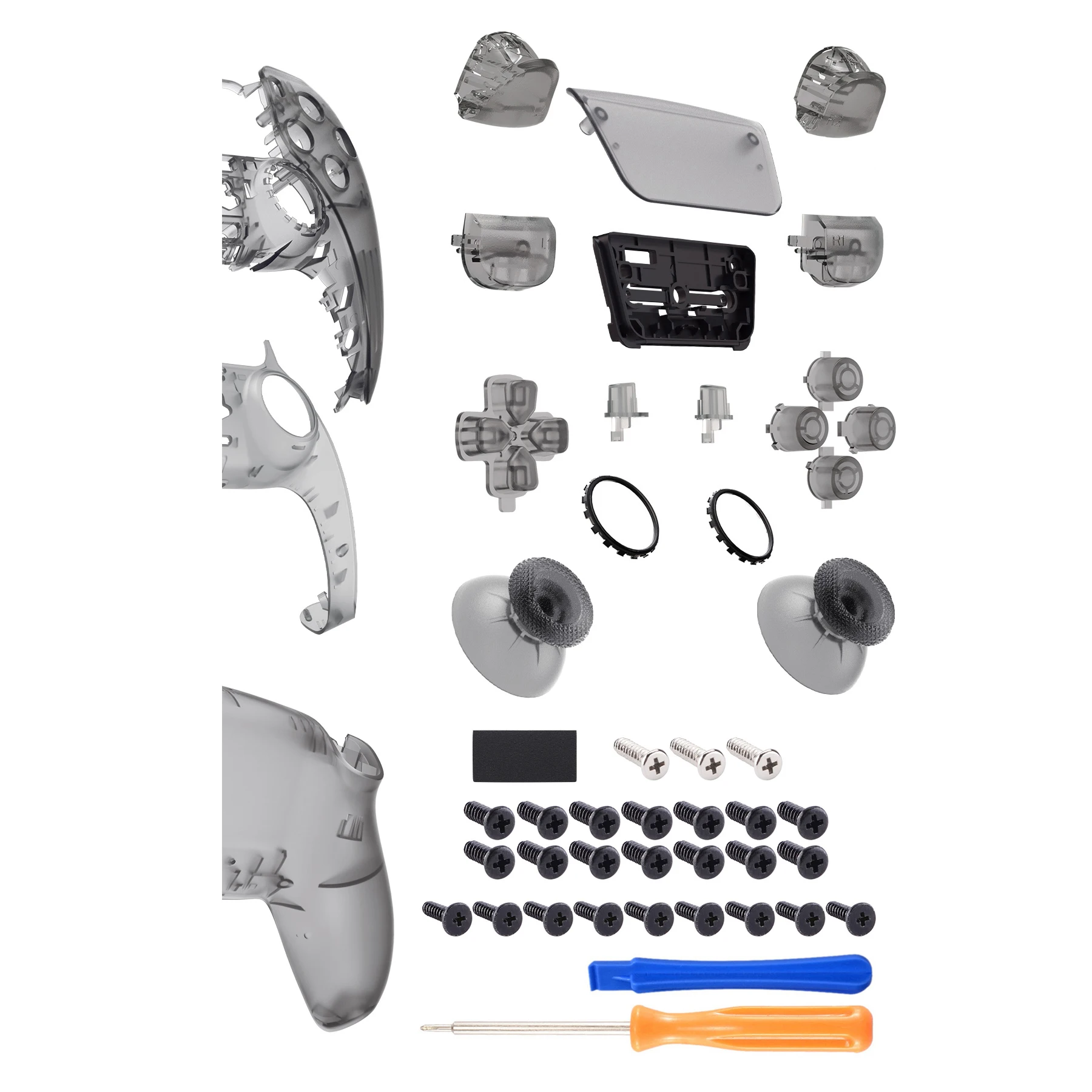 Kompletny zestaw zamiennych obudów z przyciskami do kontrolera PS5, kompatybilny z modelami BDM-010/020 lub BDM-030/040/050/060. — zdjęcie produktu 2