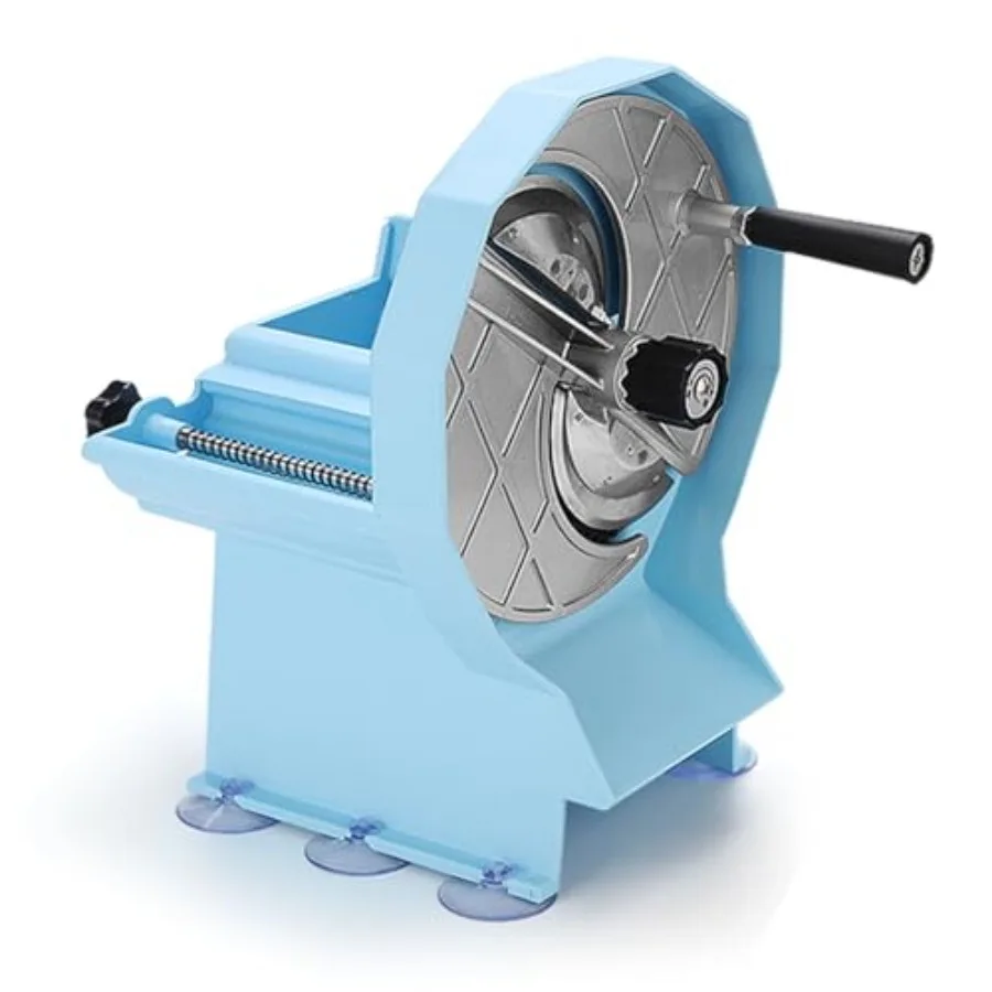 

Manual Vegetable Slicer Adjustable Thickness 0-0.5 Inch/0-12mm Stainless Steel Blade Dual Feed Port Manual Potato Slicer Onion