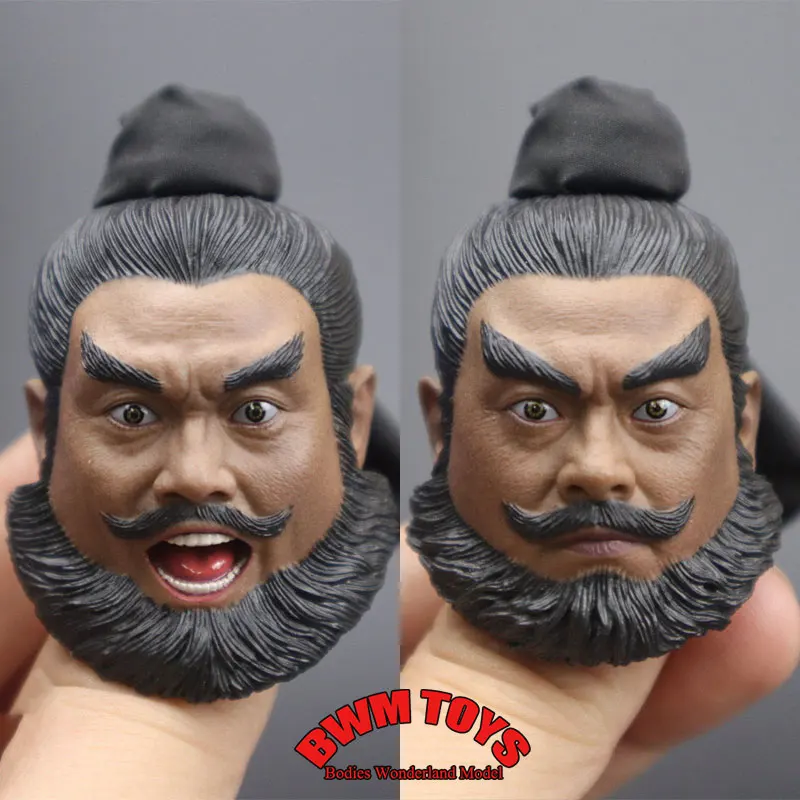 

In Stock 1/6 Scale Male Soldier Ancient Three Kingdoms Series Zhang Fei Head Carving For 12inch Action Figure Doll