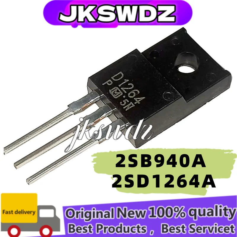 

10 Pieces 100% Brand New Original 2SB940A 2SB940 B940A 2SD1264A 2SD1264 D1264A TO-220F Power Amplifier Tube