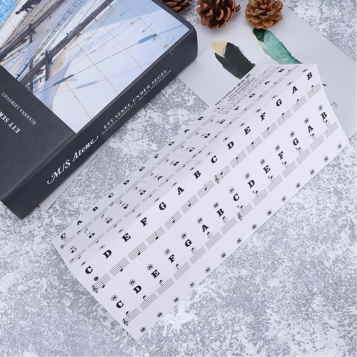 

Durable Piano Sticker Transparent Piano Keyboard Sticker Key Electronic Organ Stave Note Sticker (Black)