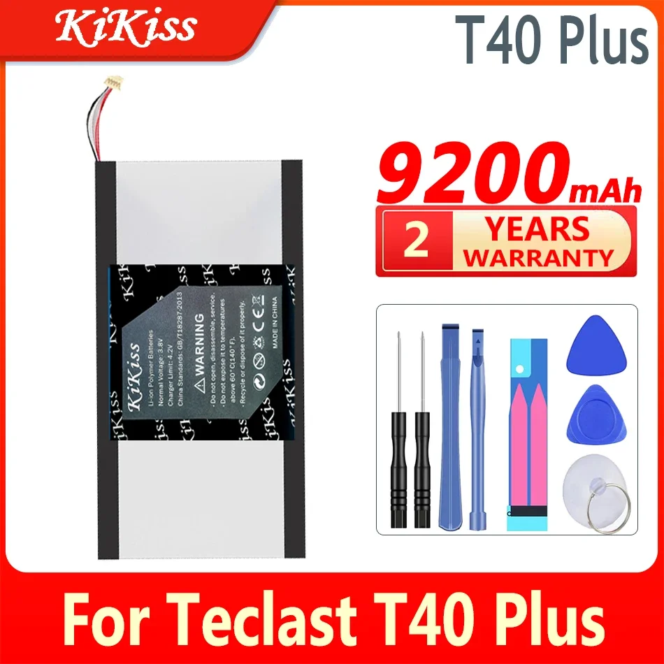 

KiKiss Li-Polymer Battery for TECLAST T40 Plus, T40plus Tablet PC, 5-wire Plug, 9200mAh, with Tools