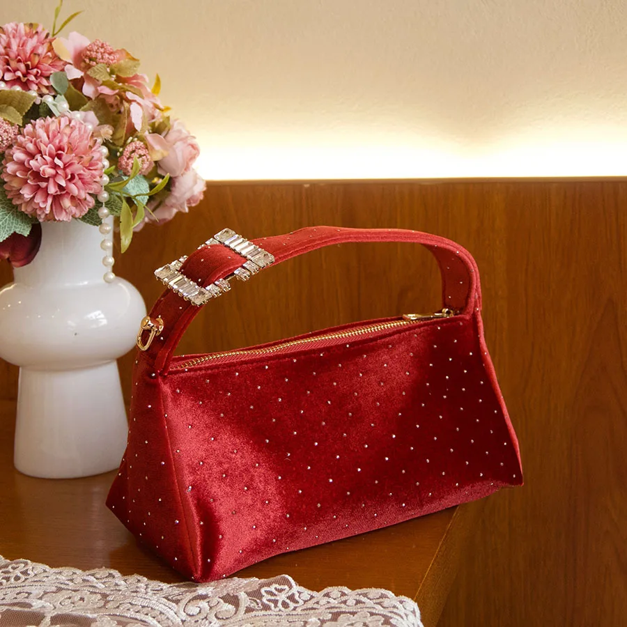 

Сумка для ужина большой вместимости. Новая простая повседневная сумка в иностранном стиле, модная сумка на плечо в горошек подмышками.