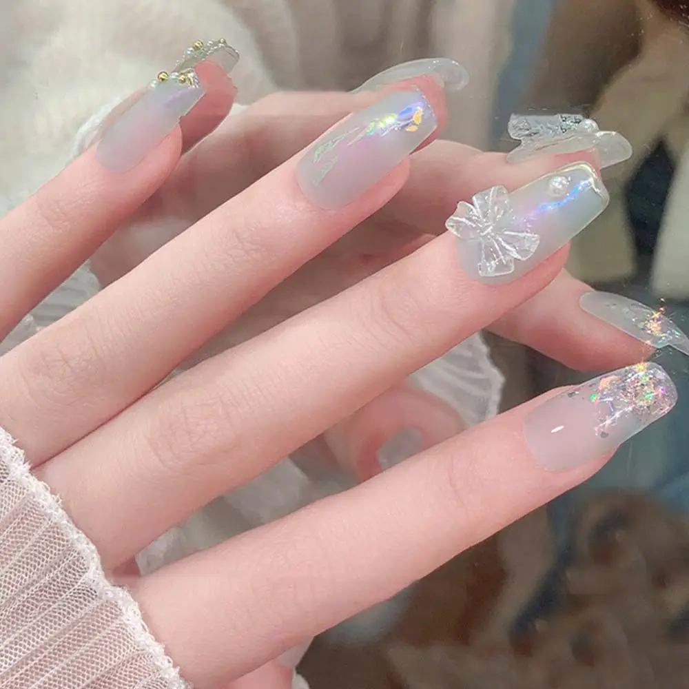 เครื่องประดับเล็บเล็บเรซิ่นโบว์ตกแต่งเล็บ Bowknots เล็บ Rhinestones คริสตัลเครื่องประดับเล็บ Bowknot เครื่องเจาะเล็บ