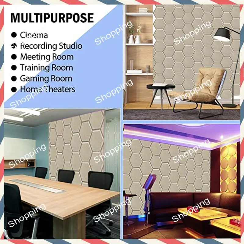 

A44M 12 Piece Hexagonal Acoustic Panel, 12X10x 0.4Inch, Stylish Acoustic Walls For Home And Office (Light Camel Color)