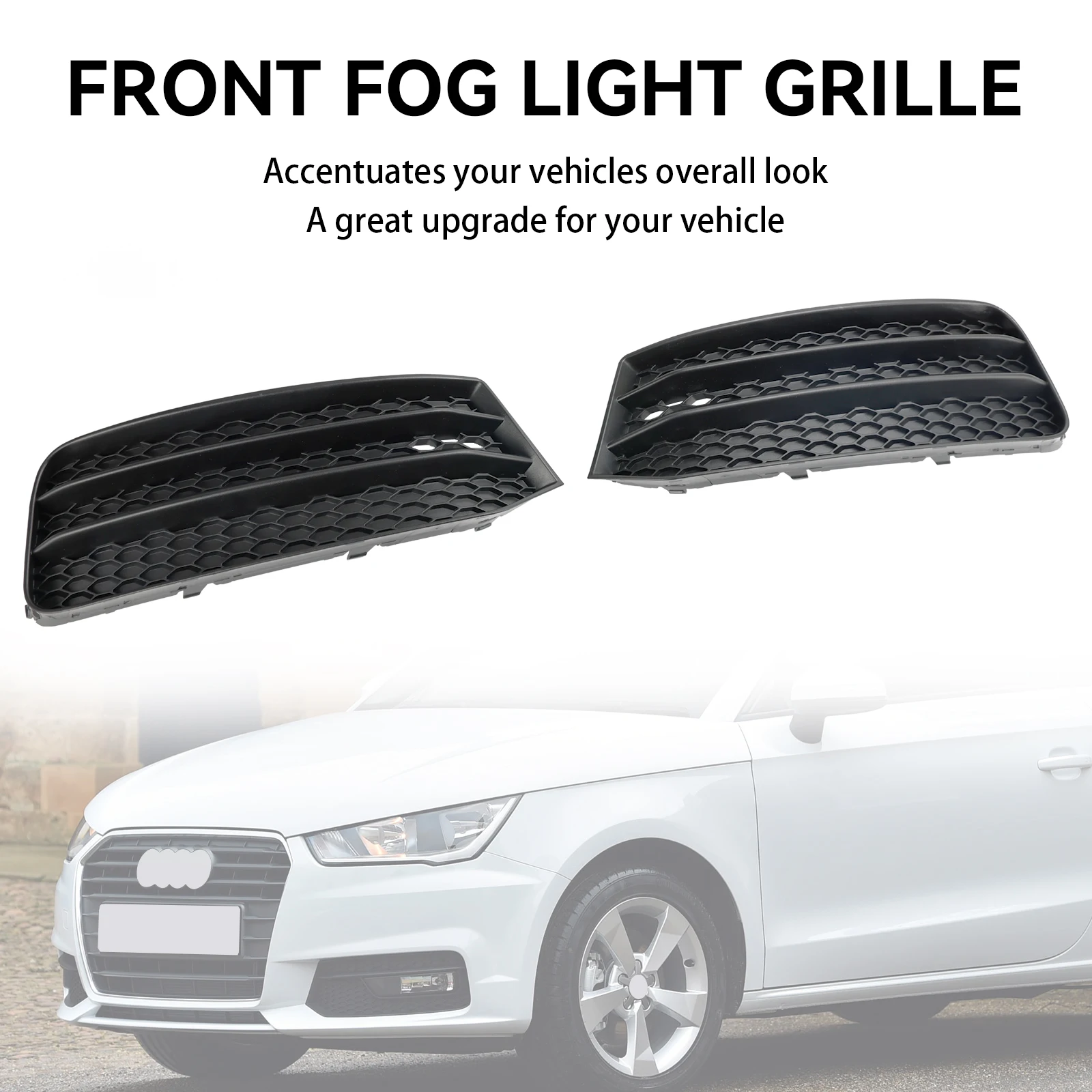 

Areyourshop 2PCS Front Bumper Fog Light Cover Grill Grille Fit Audi A1 8X 2015-2018