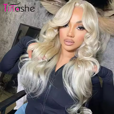 Tinashe Wear&amp;Go Glueless Blonde Wig With Curtain Bangs Pre Bleached Body Wave Human Hair Wigs Pre Cut 6x5 HD Lace Closure Wig