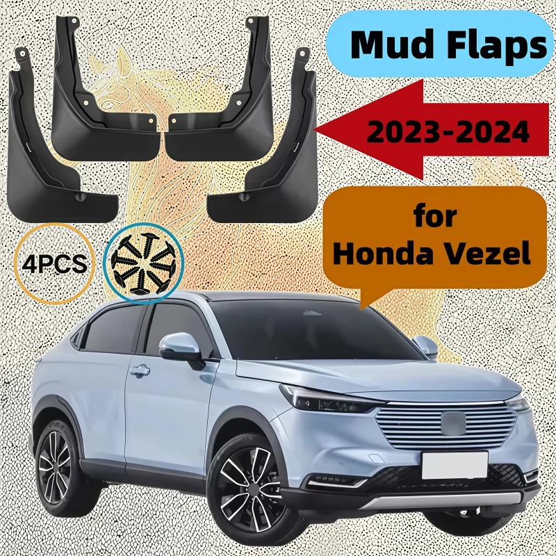 Mudguards for Honda Vezel 2023-2024 Wheel Exterior Part Mudflaps Fender Flares Flap Splash Mud Accessories