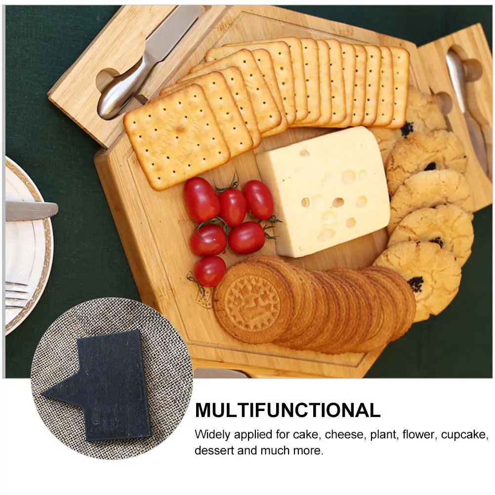 

10Pcs Plant Labels Cheese Markers Set for Cake Dessert Cupcake Baking Tools Square Chalkboard Food Safe Signage