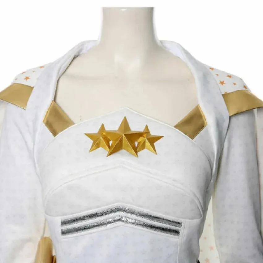 Anime quente role play menino annie janeiro luz das estrelas traje vestido branco uniforme conjunto adulto traje de halloween