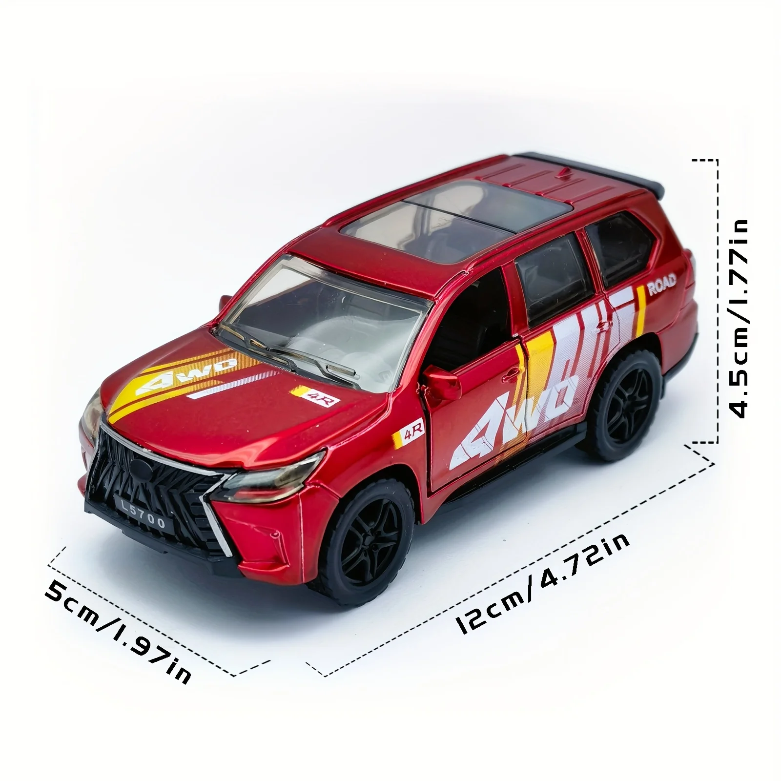 1:36 스케일 오프로드 SUV 자동차, 풀백/추진 기능 포함 - 빨간색과 검은색 경주용 자동차, 배터리 필요 없음, 내구성 있는 합금으로 제작, 소년과 소녀를 위한 생일/크리스마스 선물 - 실내/실외 모험, 실내 탐험, 스포티한 디자인, 견고하고 내구성 있는, 생일 선물에 적합