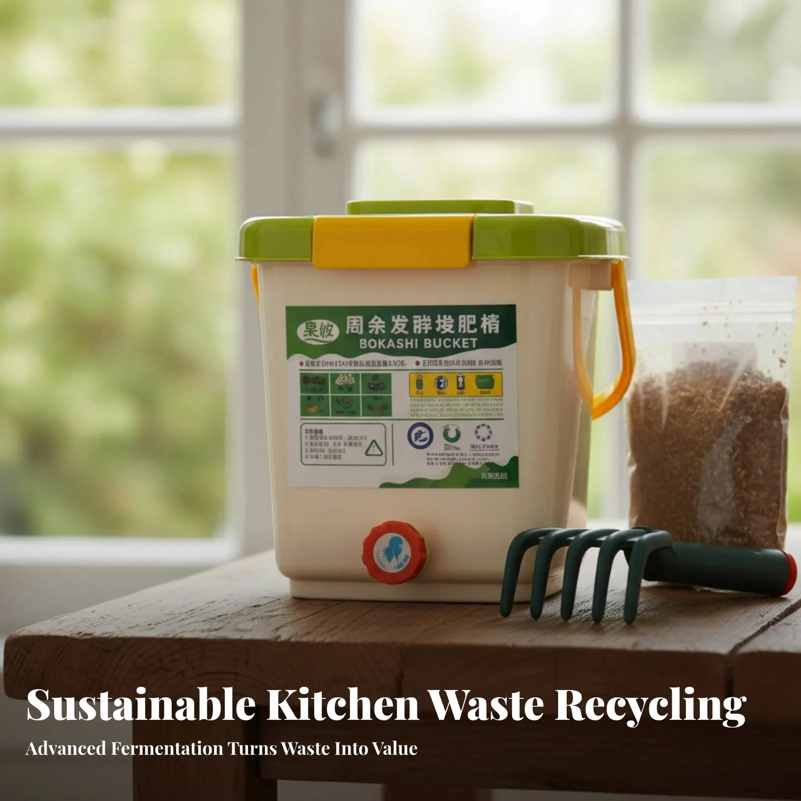 Bokashi Fermentation Container Versatile Airtight Kitchen Food Waste Compost Bin Odorless Natural Soil Enhancer Generator Eco