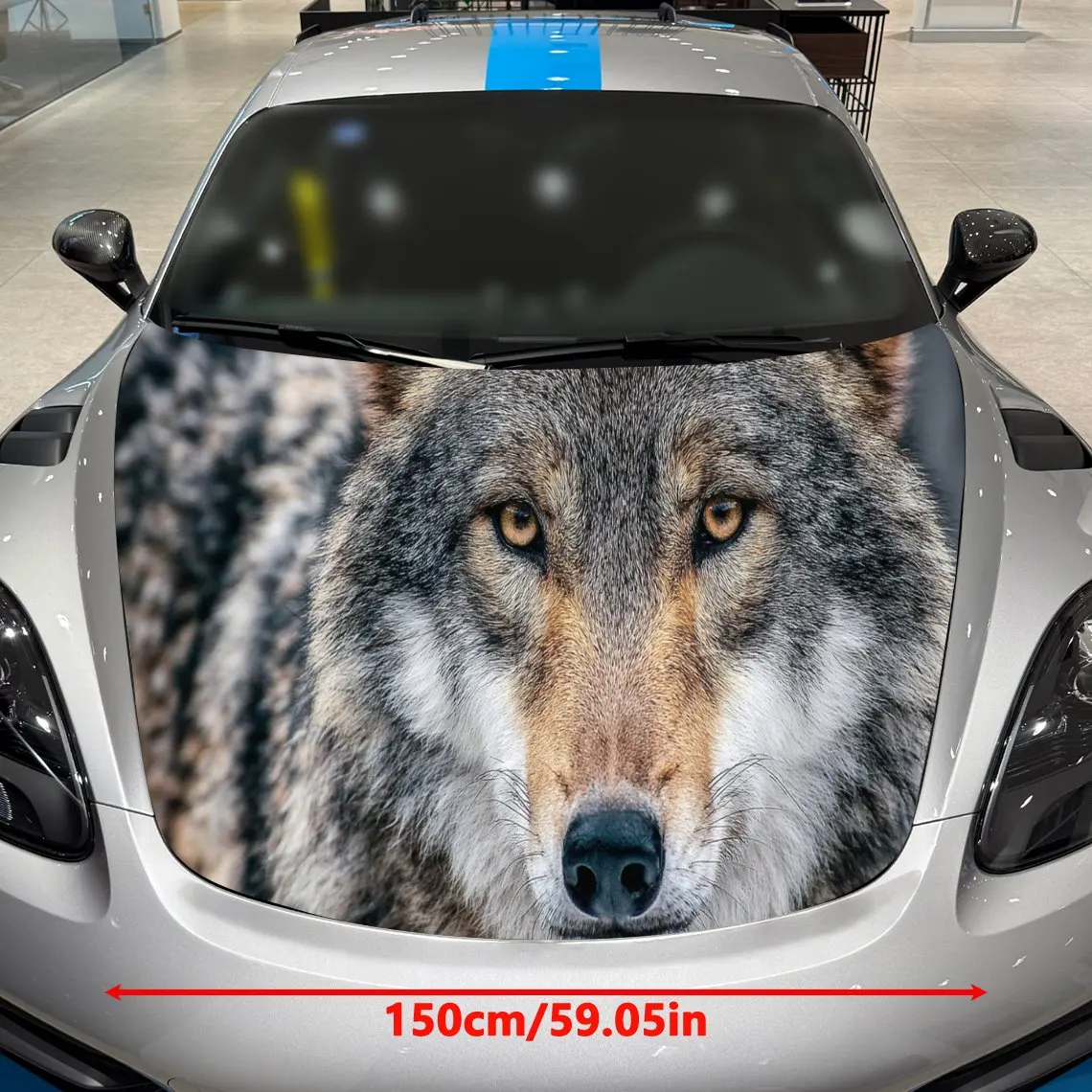 Impactful Wolf Car Hood Stickers - Self-Adhesive, Waterproof and Durable Vinyl Wrap, Decorate And Protect Your Car - The Gift Fo