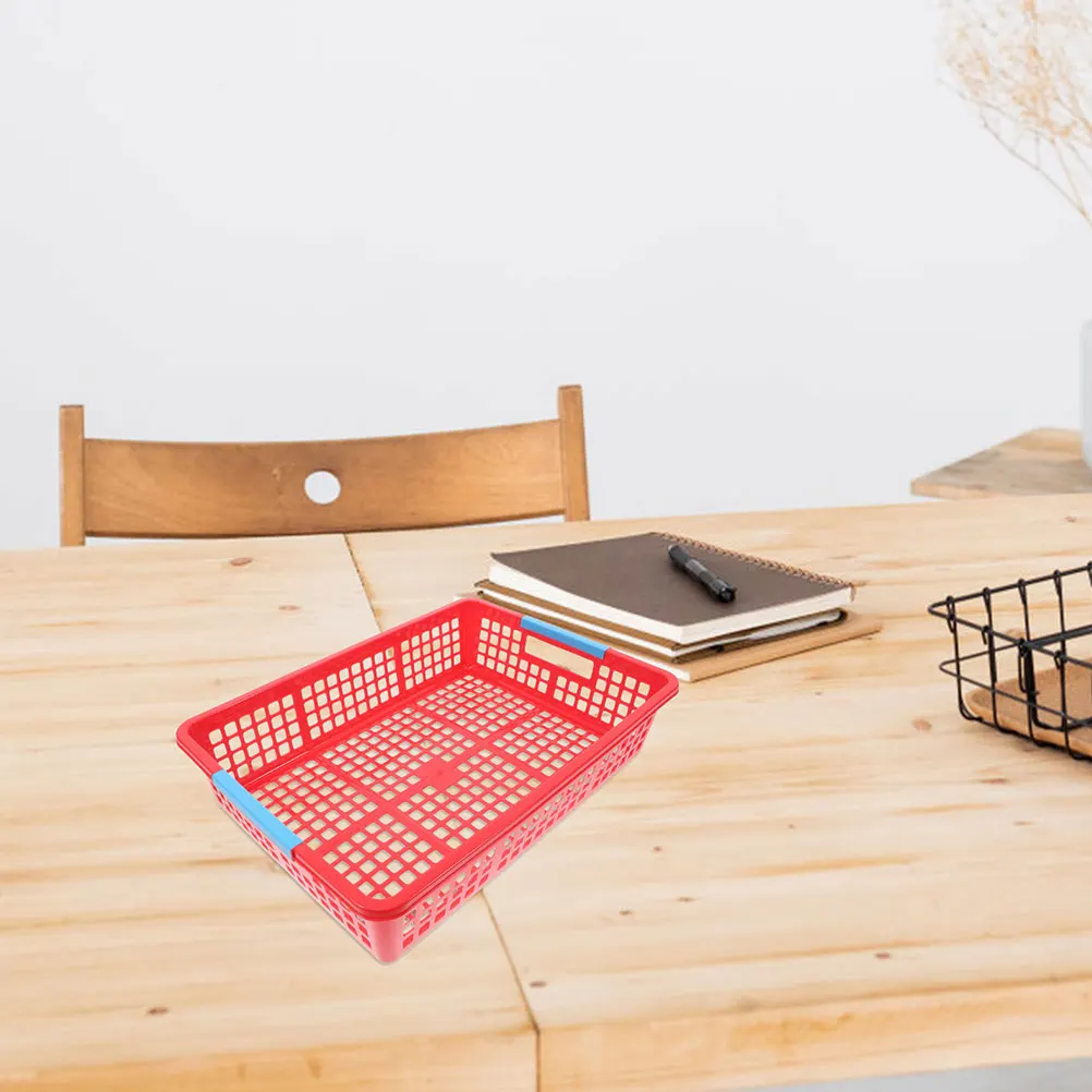 

5pcs Plastic Storage Baskets Stackable Organizer For A4 Files Fruits Snacks Home Office Classroom Use Space-Saving Pp Material
