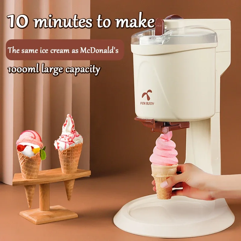 Máquina de Helados Casera Automática para Frutas Congeladas, Máquina de Postres de Frutas de 1L, Máquina de Batidos de 20W