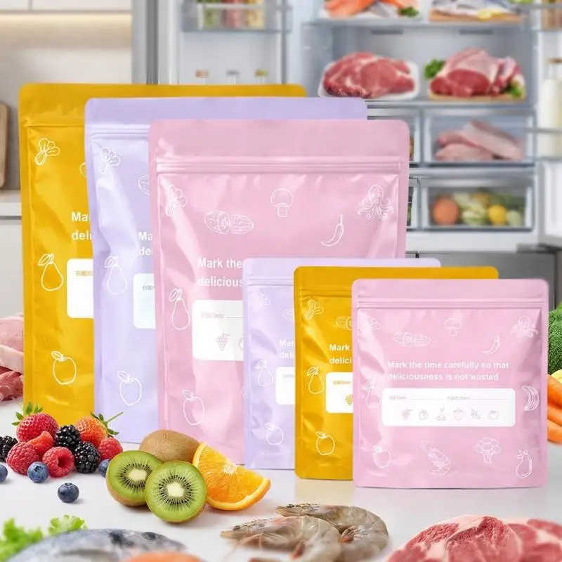 ~10 Pcs Aluminum Foil Storage Bags Freezer Sealed Organizers Food Packaging Reusable Pantry Odor-Proof Bag Kitchen Essential