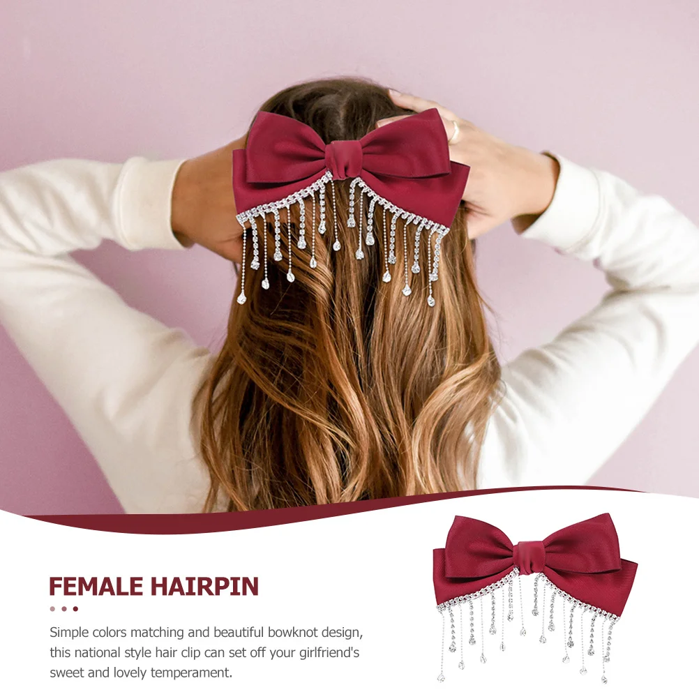 

2pcs Red Butterfly Knot Hair Clip Stylish Alligator Clasp For Women Girls Bowknot Design Long-Lasting Fine Craftsmanship Hair