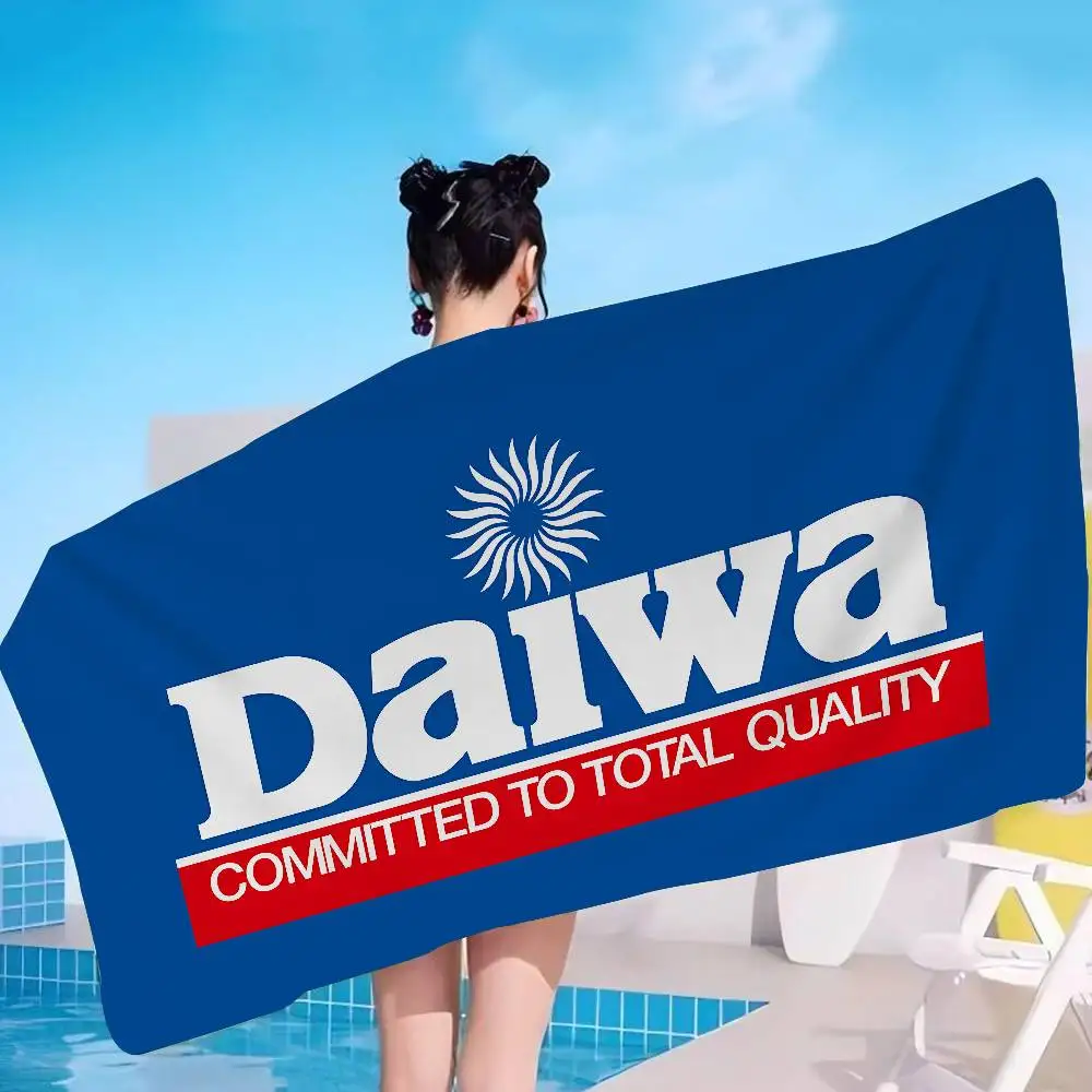 D-DaiwaS Fishing Logo Microfiber Blanket Quick Drying Beach Towels Oversized Printing Super Absorbent Pool Towel Blanket