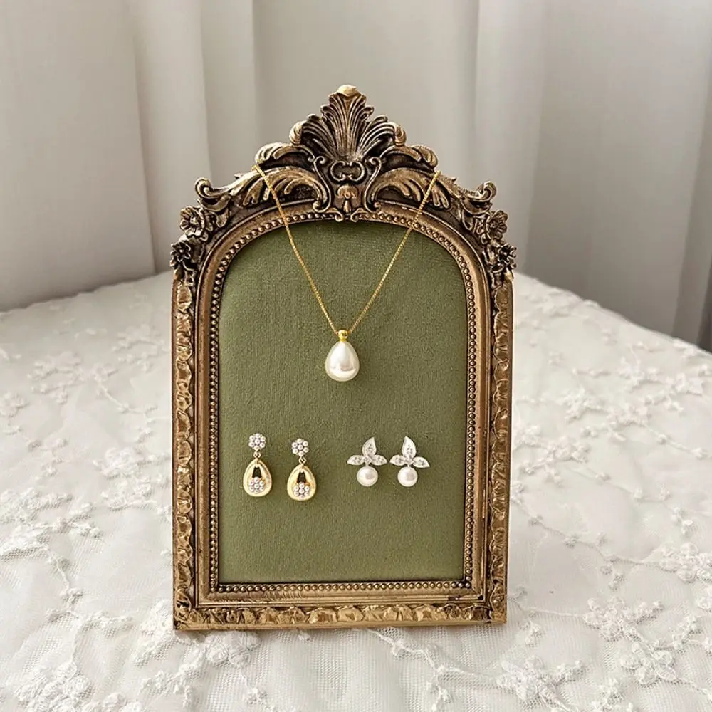 Flower pattern Photo Frame Necklace Stand Vertical Handmade Pendant Chain Display Rack Multi-functional Space Saving