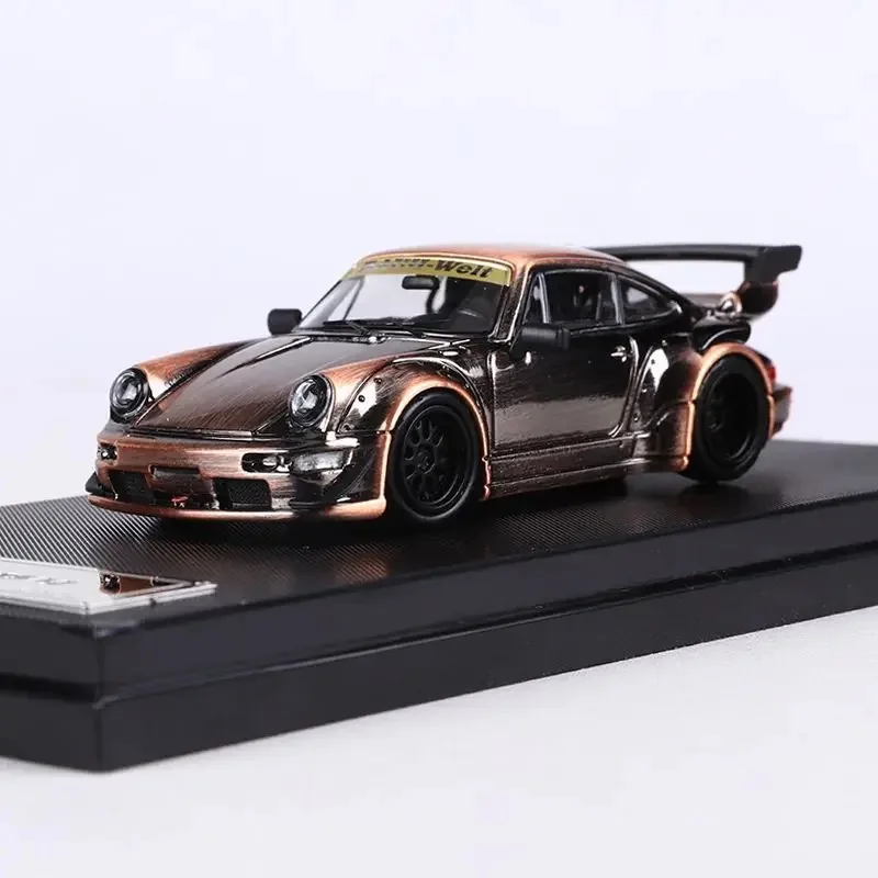 MINI Star รุ่น 1:64 สีน้ําตาล/เงิน RWB964 GT หางจําลองรถคอลเลกชันของขวัญ