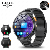 LIGE 730mah Large Battery Ourdoor Smartwatch Men BT Call Sports Fitness Bracelet With Flashlight AMOLED Smart Watches Waterproof