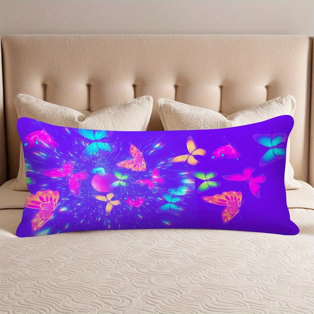 1 Ultra-soft Body Pillowcase, 20x54 Inches, Double-sided Print, Breathable and Comfortable, Zippered Closure, Machine Washable -