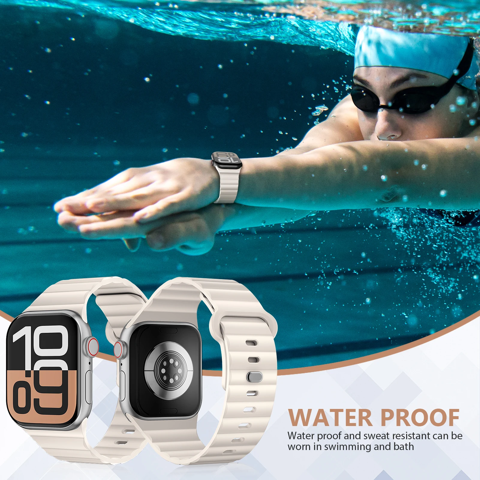 Correa de silicona para Apple watch band 44mm 40mm 49mm 45mm 46mm 42mm 41mm pulsera deportiva correa iWatch serie 10 9 7 8 5 6 SE Ultra