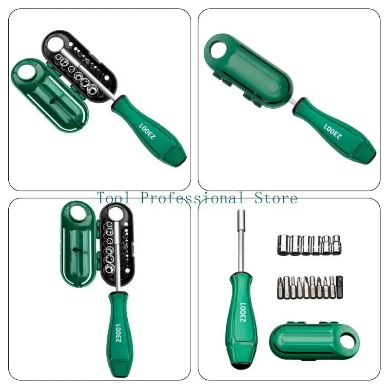 57QF Comprehensive 17Piece Ratchets Screwdriver for Easy Furniture Assembly